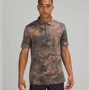 Lululemon evolution short sleeve polo dye gray orange men’s size XL see measure
